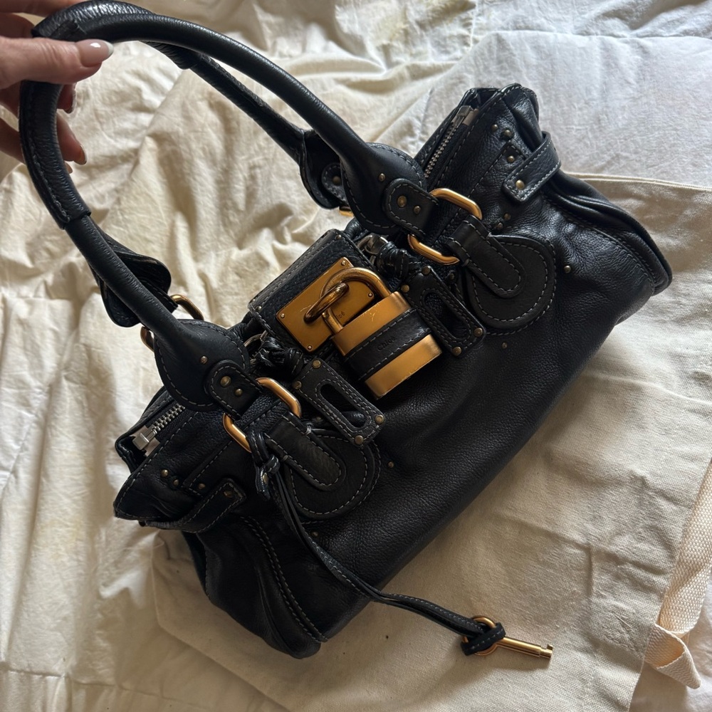 Chloe Paddington Black leather shoulder bag 2006